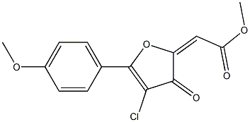 2-Methoxycarbonylmethylene-4-chloro-5-(4-methoxyphenyl)furan-3(2H)-one 结构式
