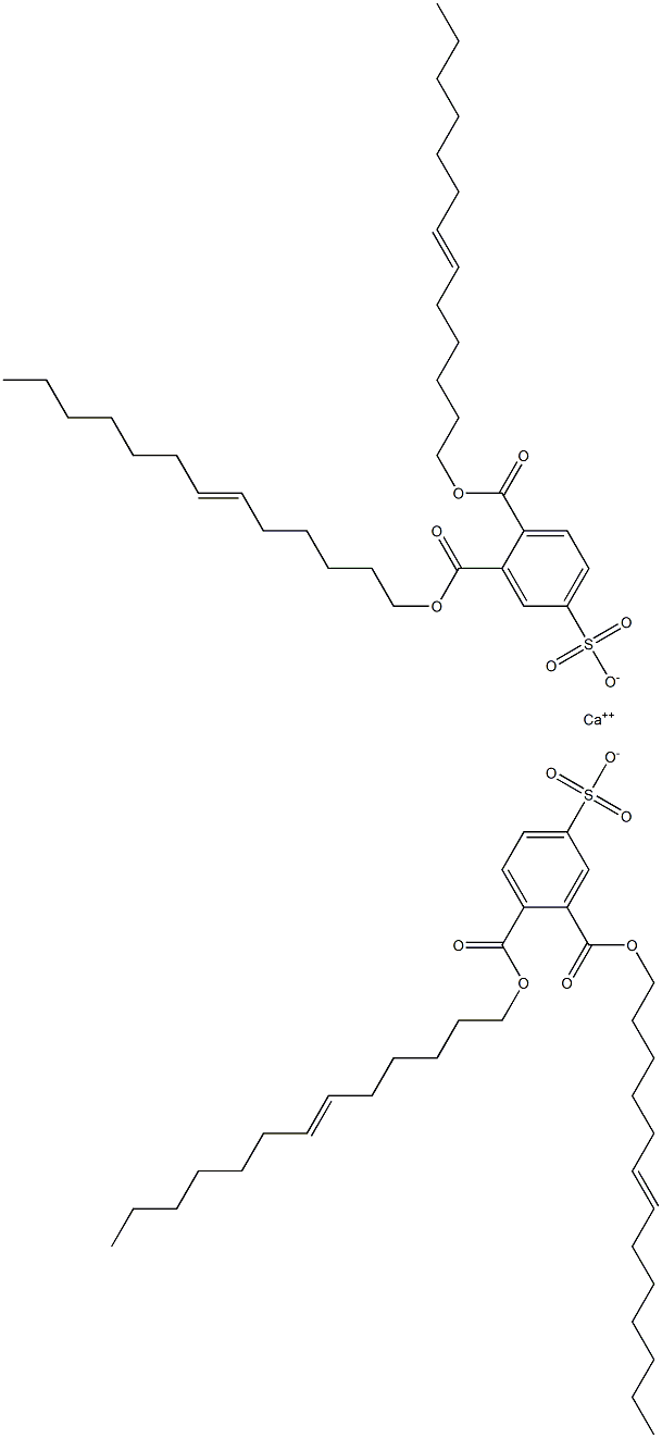 Bis[3,4-di(6-tridecenyloxycarbonyl)benzenesulfonic acid]calcium salt 结构式