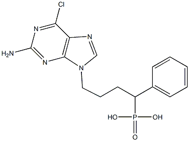 2-Amino-6-chloro-9-(4-phenyl-4-phosphonobutyl)-9H-purine 结构式