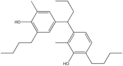 3,4'-Butylidenebis(2-methyl-6-butylphenol) 结构式