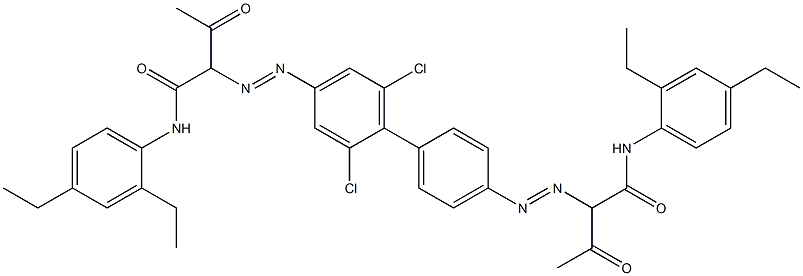 4,4'-Bis[[1-(2,4-diethylphenylamino)-1,3-dioxobutan-2-yl]azo]-2,6-dichloro-1,1'-biphenyl 结构式
