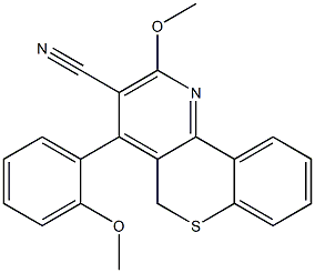 2-Methoxy-4-[2-methoxyphenyl]-5H-[1]benzothiopyrano[4,3-b]pyridine-3-carbonitrile 结构式