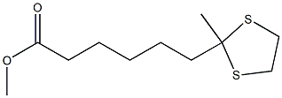 6-(2-Methyl-1,3-dithiolan-2-yl)hexanoic acid methyl ester 结构式