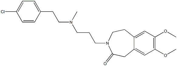 4,5-Dihydro-7,8-dimethoxy-3-[3-[N-methyl-2-(4-chlorophenyl)ethylamino]propyl]-1H-3-benzazepin-2(3H)-one 结构式