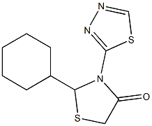 2-Cyclohexyl-3-(1,3,4-thiadiazol-2-yl)thiazolidin-4-one 结构式