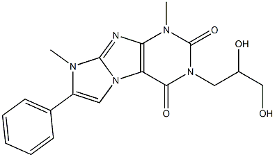 3-(2,3-Dihydroxypropyl)-1,8-dimethyl-7-phenyl-1H-imidazo[2,1-f]purine-2,4(3H,8H)-dione 结构式