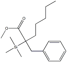 2-Benzyl-2-(trimethylsilyl)heptanoic acid methyl ester 结构式