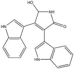 3,4-Bis(1H-indol-3-yl)-5-hydroxy-1H-pyrrol-2(5H)-one 结构式