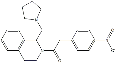 1,2,3,4-Tetrahydro-2-[(4-nitrophenyl)acetyl]-1-[(1-pyrrolidinyl)methyl]isoquinoline 结构式