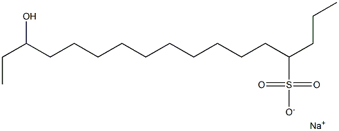 15-Hydroxyheptadecane-4-sulfonic acid sodium salt 结构式