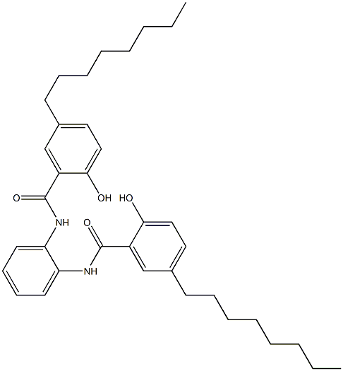 N,N'-Bis(5-octylsalicyloyl)-o-phenylenediamine 结构式