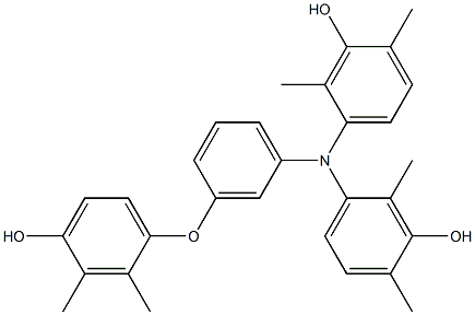 N,N-Bis(3-hydroxy-2,4-dimethylphenyl)-3-(4-hydroxy-2,3-dimethylphenoxy)benzenamine 结构式