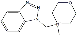 4-Methyl-4-(1H-benzotriazol-1-ylmethyl)morpholinium 结构式