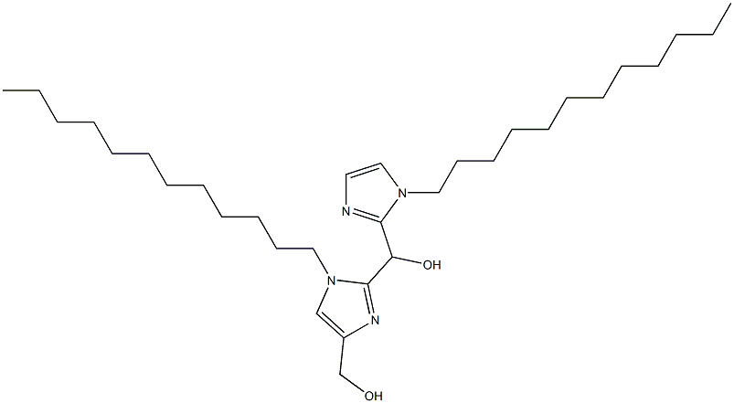 [1-Dodecyl-4-[hydroxymethyl]-1H-imidazol-2-yl][1-dodecyl-1H-imidazol-2-yl]methanol 结构式