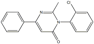 2-Methyl-3-(2-chlorophenyl)-6-phenylpyrimidin-4(3H)-one 结构式