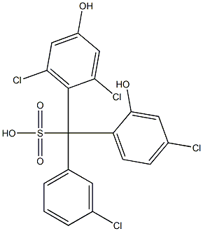 (3-Chlorophenyl)(4-chloro-2-hydroxyphenyl)(2,6-dichloro-4-hydroxyphenyl)methanesulfonic acid 结构式