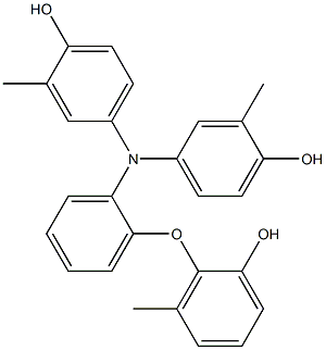 N,N-Bis(4-hydroxy-3-methylphenyl)-2-(2-hydroxy-6-methylphenoxy)benzenamine 结构式