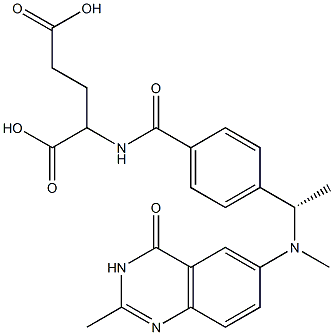 (S)-2-[4-[1-[N-[(3,4-Dihydro-2-methyl-4-oxoquinazolin)-6-yl]-N-methylamino]ethyl]benzoylamino]glutaric acid 结构式