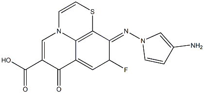 9-Fluoro-10-(3-aminopyrrolizino)-7-oxo-7H-pyrido[1,2,3-de]-1,4-benzothiazine-6-carboxylic acid 结构式