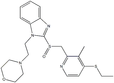 1-(2-Morpholinoethyl)-2-[(4-ethylthio-3-methyl-2-pyridinyl)methylsulfinyl]-1H-benzimidazole 结构式