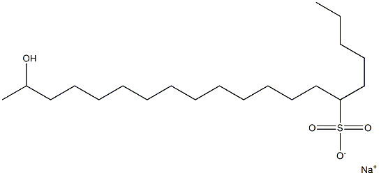 19-Hydroxyicosane-6-sulfonic acid sodium salt 结构式