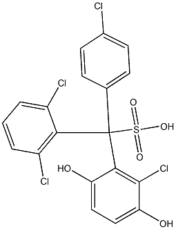 (4-Chlorophenyl)(2,6-dichlorophenyl)(6-chloro-2,5-dihydroxyphenyl)methanesulfonic acid 结构式