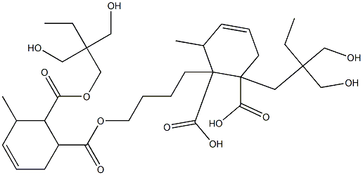 3-Methyl-4-cyclohexene-1,2-dicarboxylic acid 1-[2,2-bis(hydroxymethyl)butyl]2-[4-[2-[2,2-bis(hydroxymethyl)butoxycarbonyl]-3-methyl-4-cyclohexen-1-ylcarbonyloxy]butyl] ester 结构式