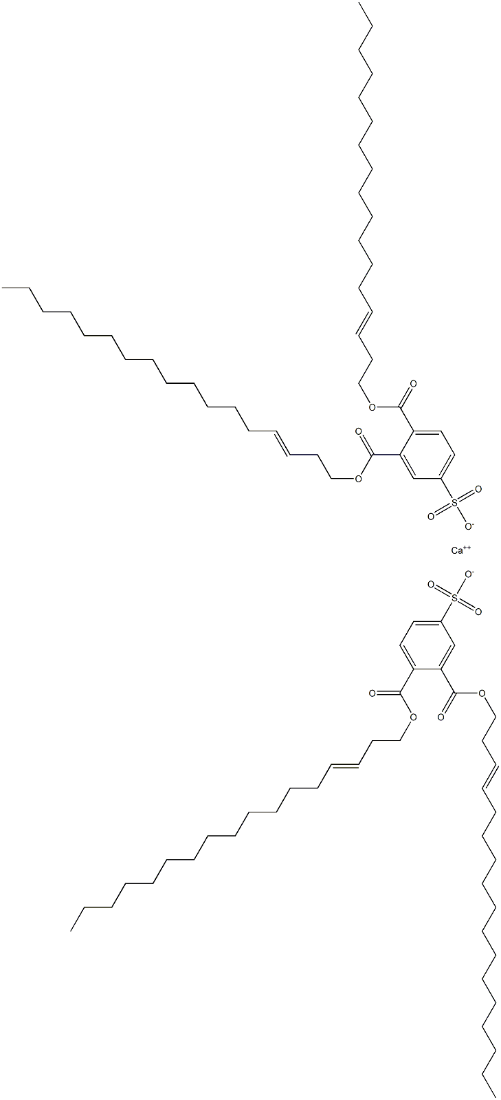 Bis[3,4-di(3-heptadecenyloxycarbonyl)benzenesulfonic acid]calcium salt 结构式