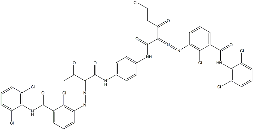 3,3'-[2-(Chloromethyl)-1,4-phenylenebis[iminocarbonyl(acetylmethylene)azo]]bis[N-(2,6-dichlorophenyl)-2-chlorobenzamide] 结构式