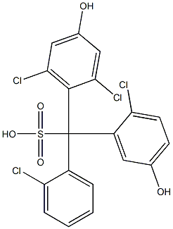 (2-Chlorophenyl)(2-chloro-5-hydroxyphenyl)(2,6-dichloro-4-hydroxyphenyl)methanesulfonic acid 结构式