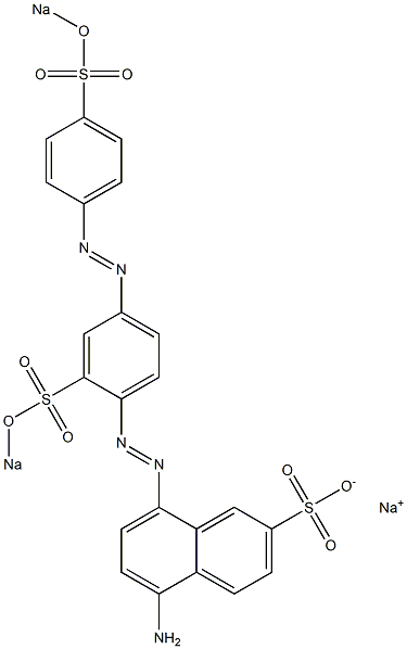 5-Amino-8-[2-(sodiooxysulfonyl)-4-[p-(sodiooxysulfonyl)phenylazo]phenylazo]-2-naphthalenesulfonic acid sodium salt 结构式