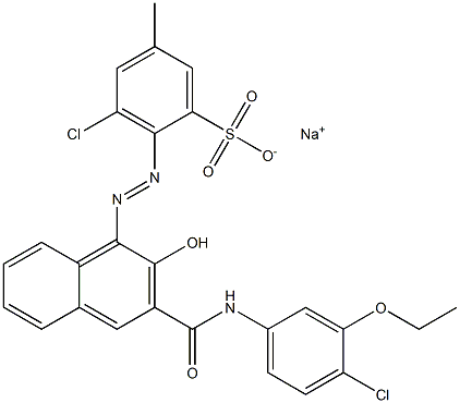 3-Chloro-5-methyl-2-[[3-[[(4-chloro-3-ethoxyphenyl)amino]carbonyl]-2-hydroxy-1-naphtyl]azo]benzenesulfonic acid sodium salt 结构式