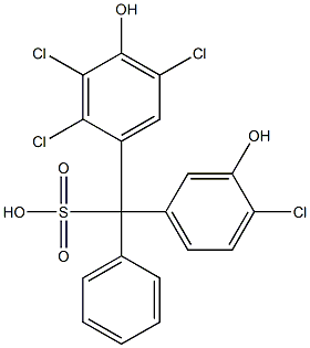 (4-Chloro-3-hydroxyphenyl)(2,3,5-trichloro-4-hydroxyphenyl)phenylmethanesulfonic acid 结构式