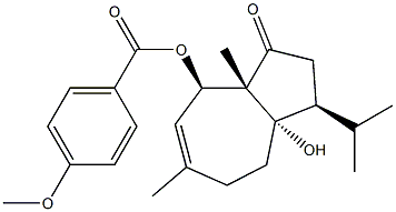 p-Anisic acid (3S,3aS,8R,8aS)-3a-hydroxy-3-isopropyl-6,8a-dimethyl-1-oxo-1,2,3,3a,4,5,8,8a-octahydroazulen-8-yl ester 结构式