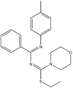 4-Morpholino-4-ethylthio-1-(4-methylphenyl)-2-phenyl-1,3-diaza-1,3-butadiene 结构式