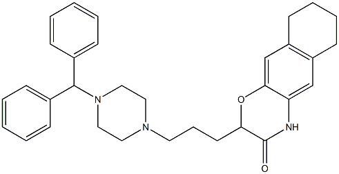 2-[3-[4-(Diphenylmethyl)piperazin-1-yl]propyl]-6,7,8,9-tetrahydro-2H-naphth[2,3-b][1,4]oxazin-3(4H)-one 结构式