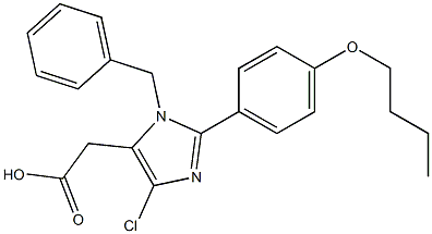 2-(4-Butyloxyphenyl)-1-benzyl-4-chloro-1H-imidazole-5-acetic acid 结构式