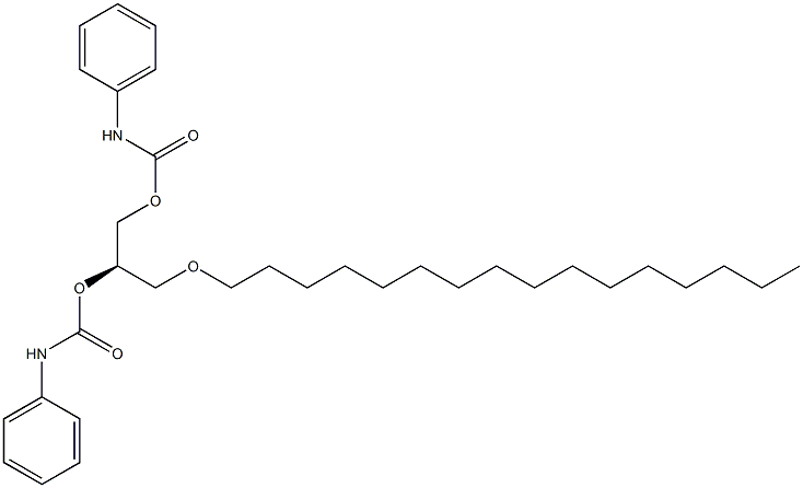 [R,(-)]-3-O-Hexadecyl-1-O,2-O-bis(N-phenylcarbamoyl)-D-glycerol 结构式