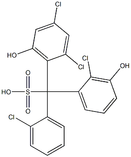 (2-Chlorophenyl)(2-chloro-3-hydroxyphenyl)(2,4-dichloro-6-hydroxyphenyl)methanesulfonic acid 结构式