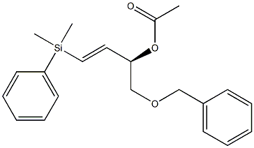 Acetic acid [(R,E)-1-(phenyldimethylsilyl)-4-(benzyloxy)-1-buten-3-yl] ester 结构式