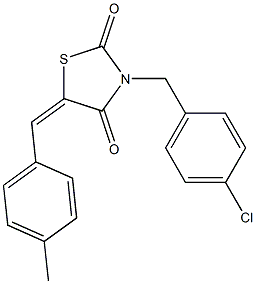 5-(4-Methylbenzylidene)-3-(4-chlorobenzyl)thiazolidine-2,4-dione 结构式