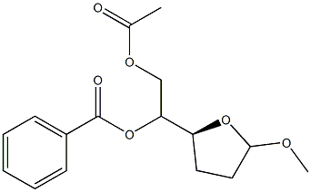 (5S)-5-(2-Acetoxy-1-benzoyloxyethyl)-2-methoxyoxolane 结构式