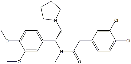 3,4-Dichloro-N-[(R)-1-(3,4-dimethoxyphenyl)-2-(1-pyrrolidinyl)ethyl]-N-methylbenzeneacetamide 结构式