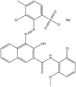 3-Chloro-4-methyl-2-[[3-[[(2-chloro-6-methoxyphenyl)amino]carbonyl]-2-hydroxy-1-naphtyl]azo]benzenesulfonic acid sodium salt 结构式