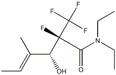 (2R,3R,4E)-N,N-Diethyl-2-fluoro-2-trifluoromethyl-3-hydroxy-4-methyl-4-hexenamide 结构式
