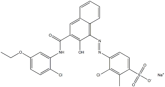 3-Chloro-2-methyl-4-[[3-[[(2-chloro-5-ethoxyphenyl)amino]carbonyl]-2-hydroxy-1-naphtyl]azo]benzenesulfonic acid sodium salt 结构式