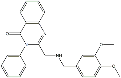 2-[[(3,4-Dimethoxybenzyl)amino]methyl]-3-phenylquinazolin-4(3H)-one 结构式