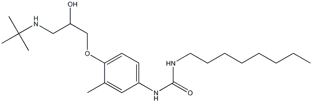 1-Octyl-3-[3-methyl-4-[2-hydroxy-3-[tert-butylamino]propoxy]phenyl]urea 结构式