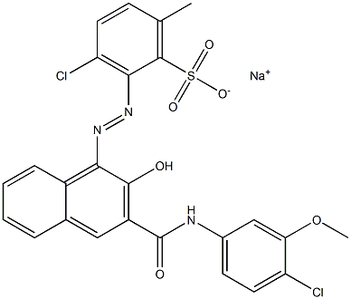 3-Chloro-6-methyl-2-[[3-[[(4-chloro-3-methoxyphenyl)amino]carbonyl]-2-hydroxy-1-naphtyl]azo]benzenesulfonic acid sodium salt 结构式