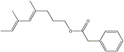 Phenylacetic acid 4,6-dimethyl-4,6-octadienyl ester 结构式